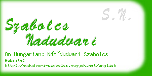 szabolcs nadudvari business card